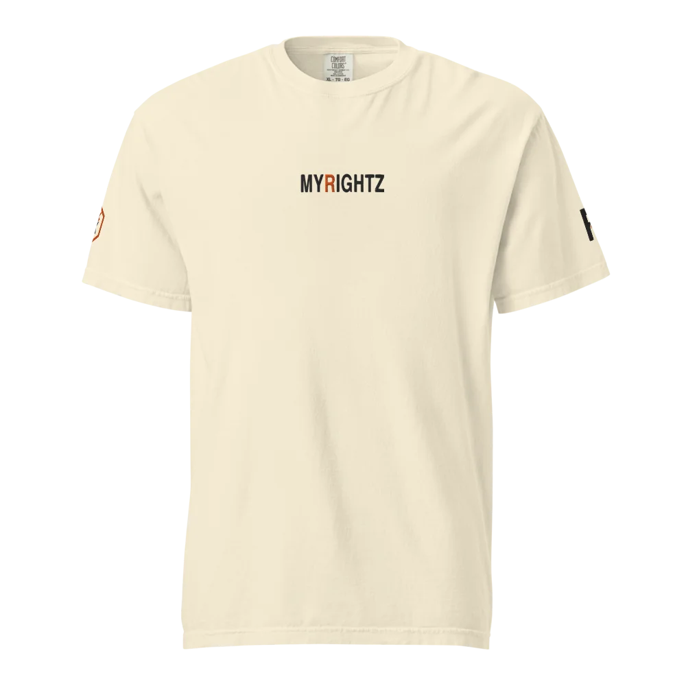 MyRightz Logo Em. garment-dyed heavyweight t-shirt