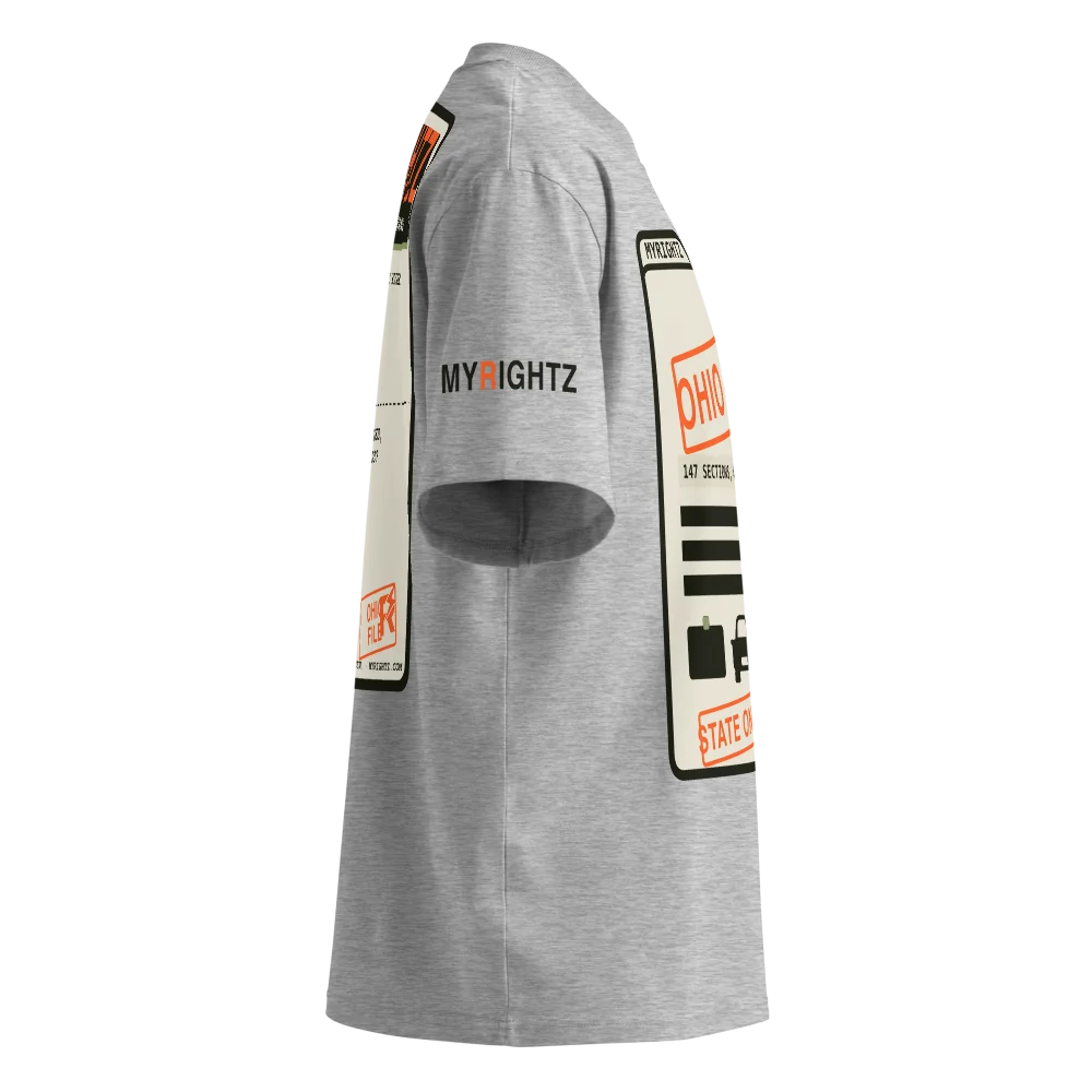Ohio File organic oversized high neck t-shirt, Heather Grey, picture 4 of 8