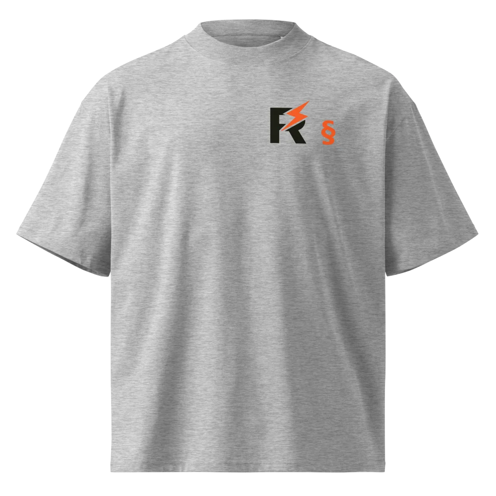 Know The Law organic oversized high neck t-shirt, Heather Grey, picture 5 of 8