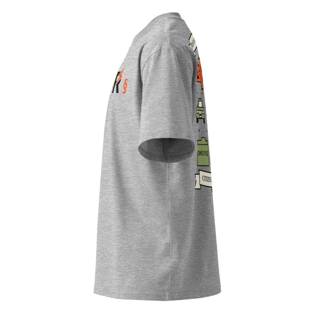 Know The Law organic oversized high neck t-shirt, Heather Grey, picture 7 of 8