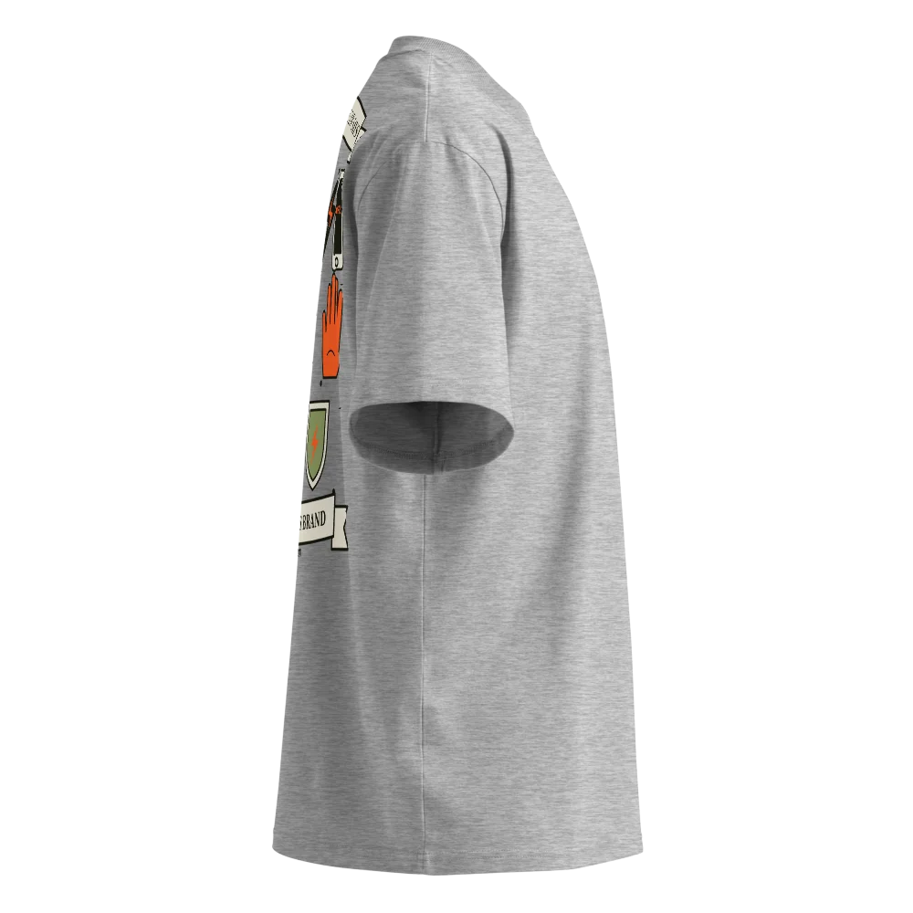 Know The Law organic oversized high neck t-shirt, Heather Grey, picture 8 of 8