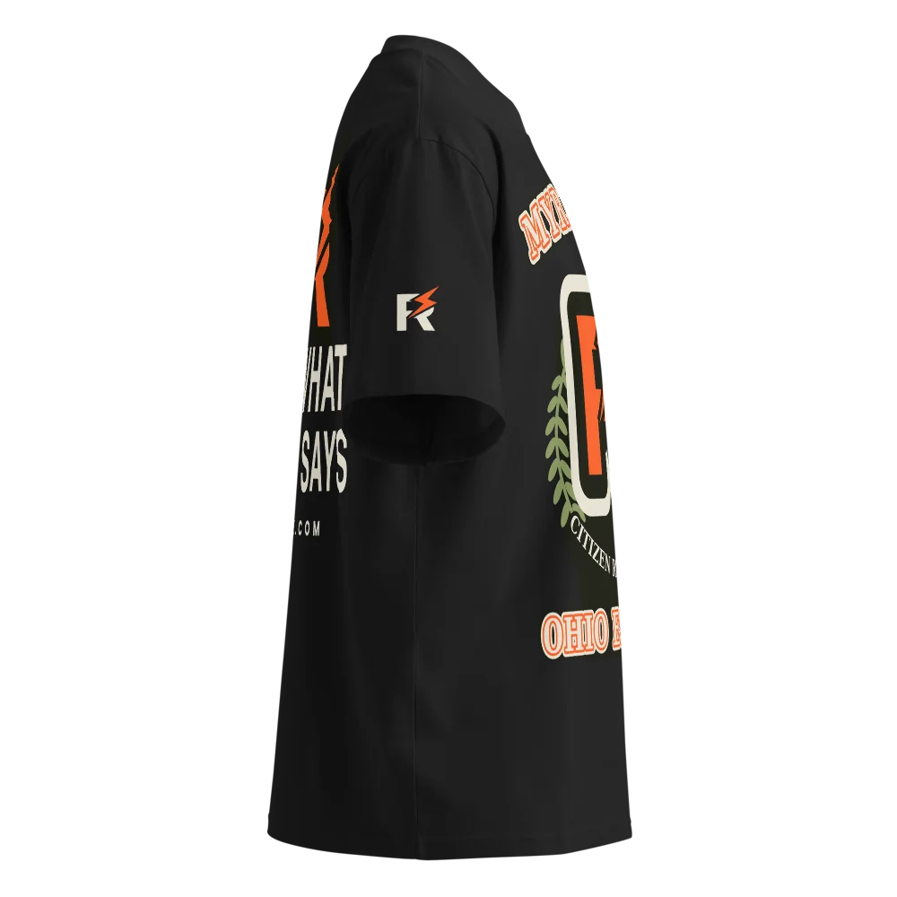 Varsity oversized high neck t-shirt, Black, picture 4 of 8