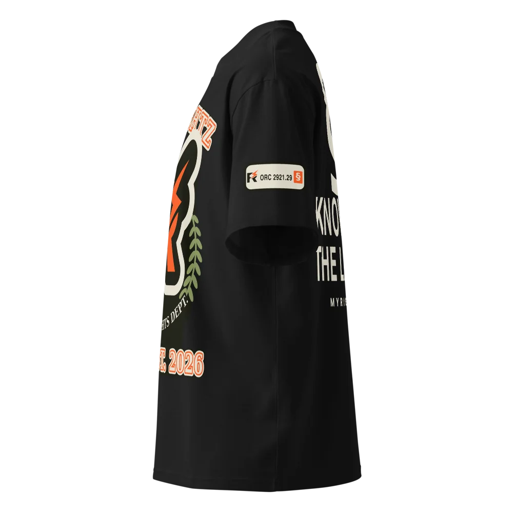 Varsity oversized high neck t-shirt, Black, picture 7 of 8