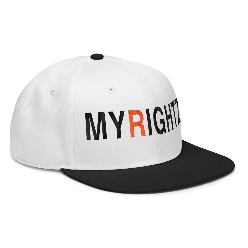 MyRightz Logo Snapback Hat, Black / White / White, picture 5 of 6