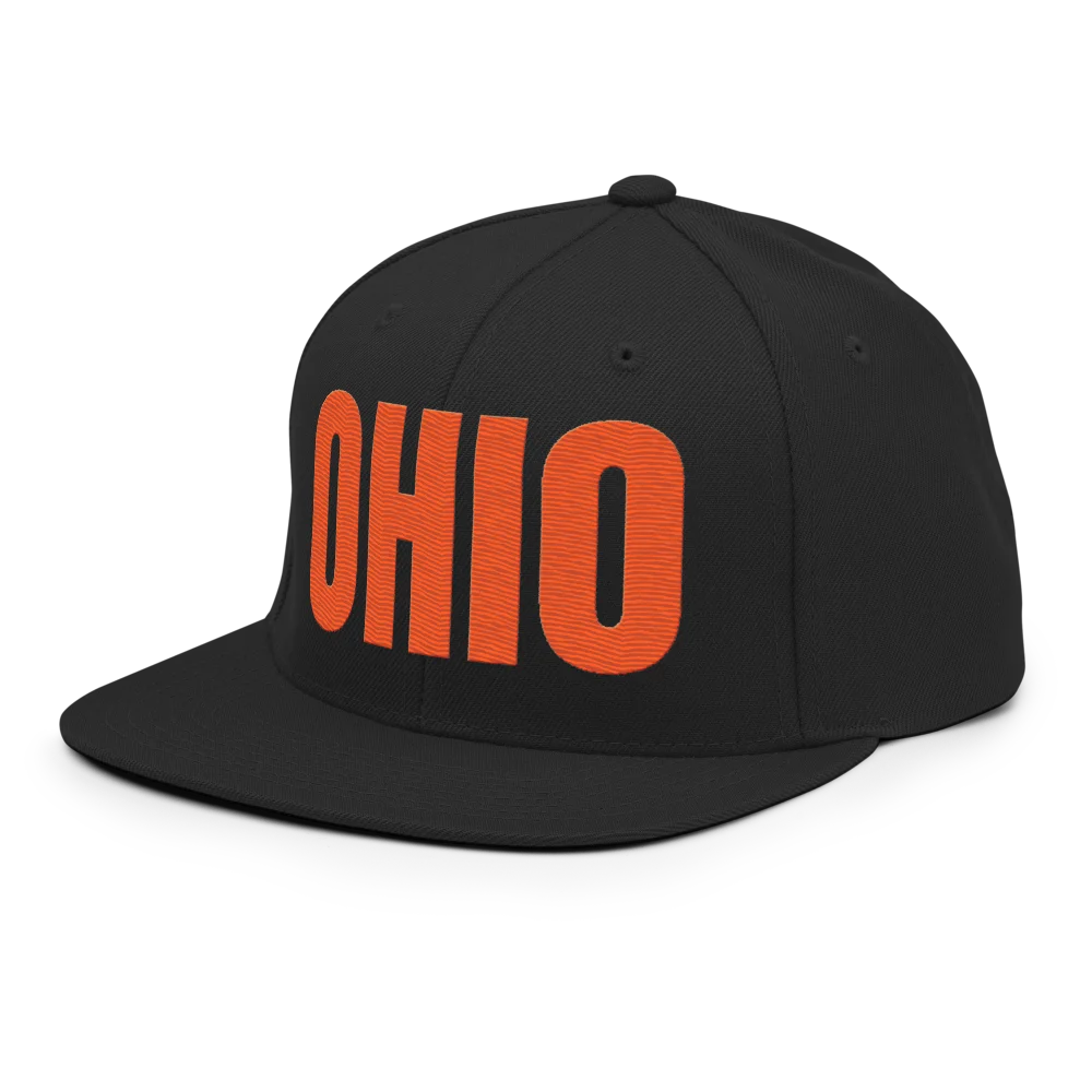 OHIO Snapback Hat, Black, picture 3 of 6