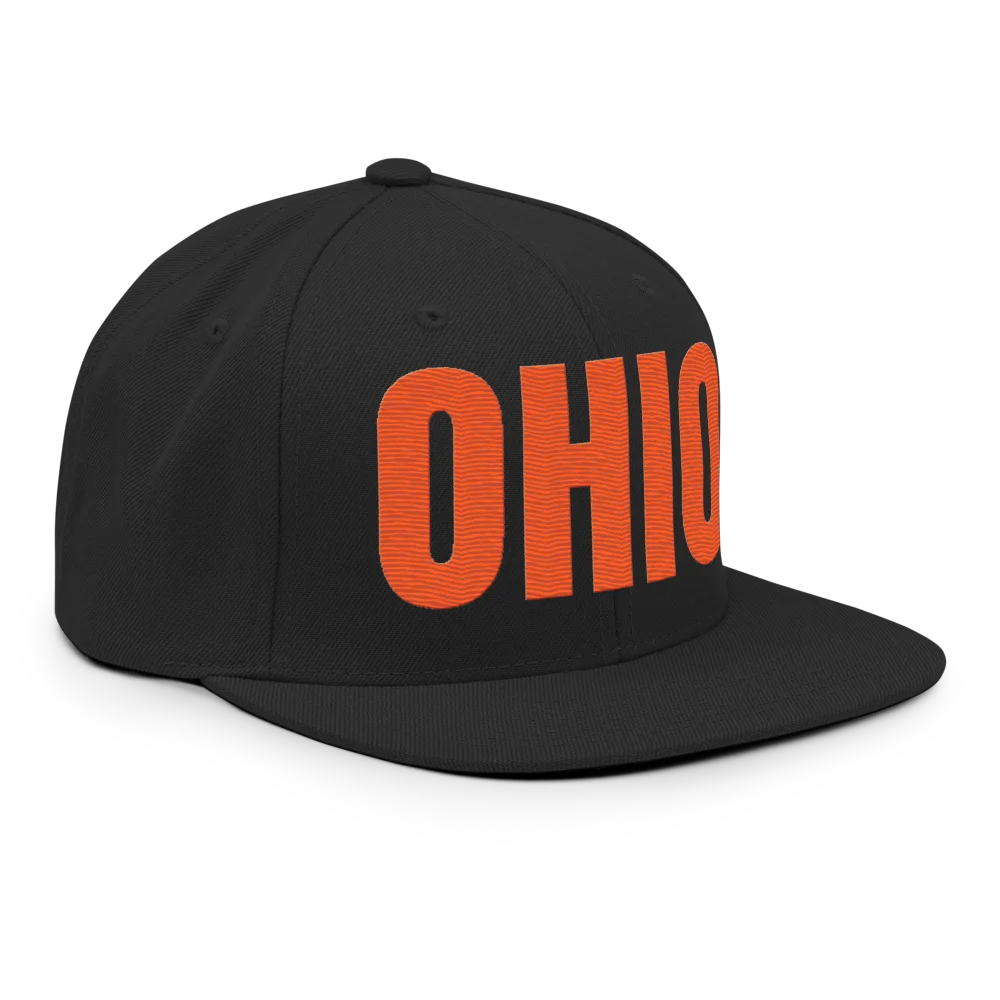OHIO Snapback Hat, Black, picture 5 of 6