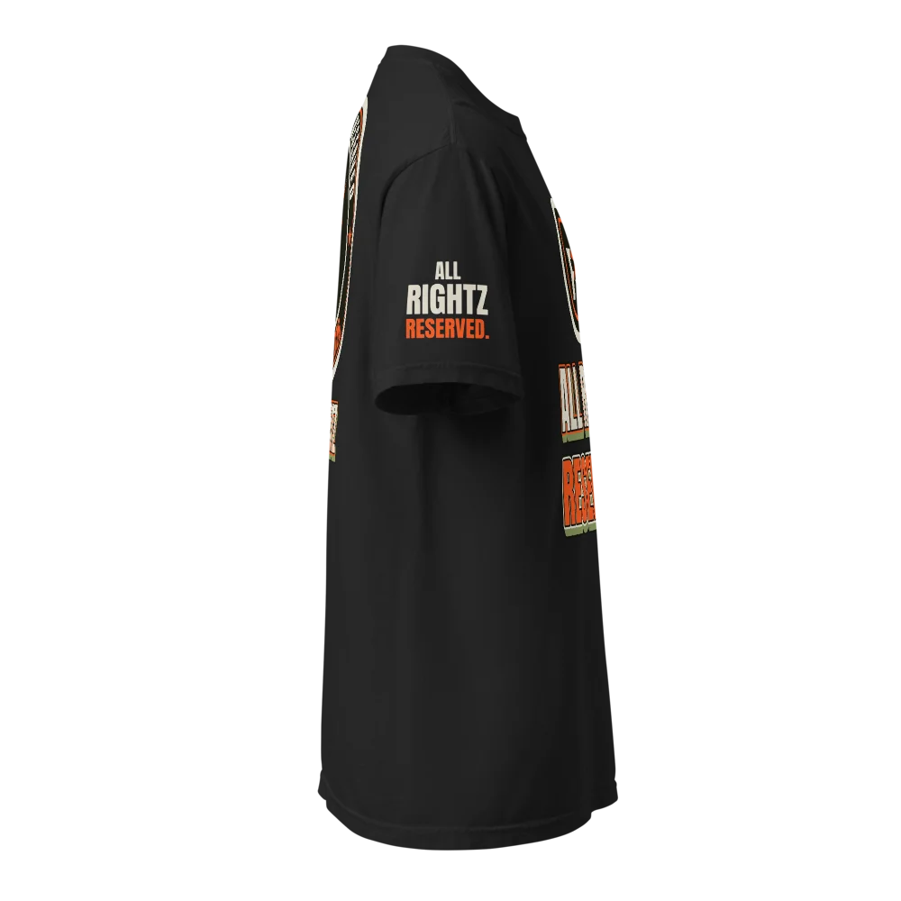 All Rightz Reserved garment-dyed heavyweight t-shirt, Black, picture 3 of 8