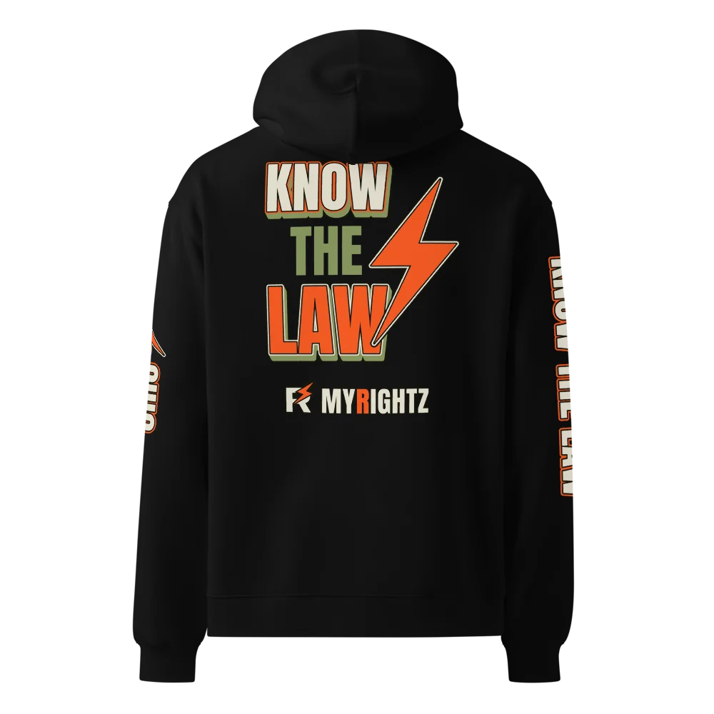 Know The Law oversized hoodie, Black, picture 2 of 8