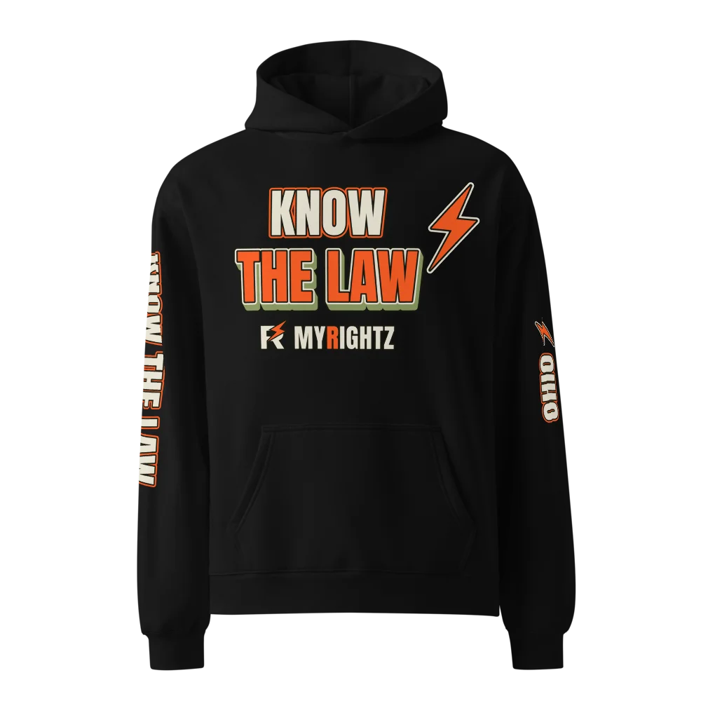 Know The Law oversized hoodie, Black, picture 5 of 8